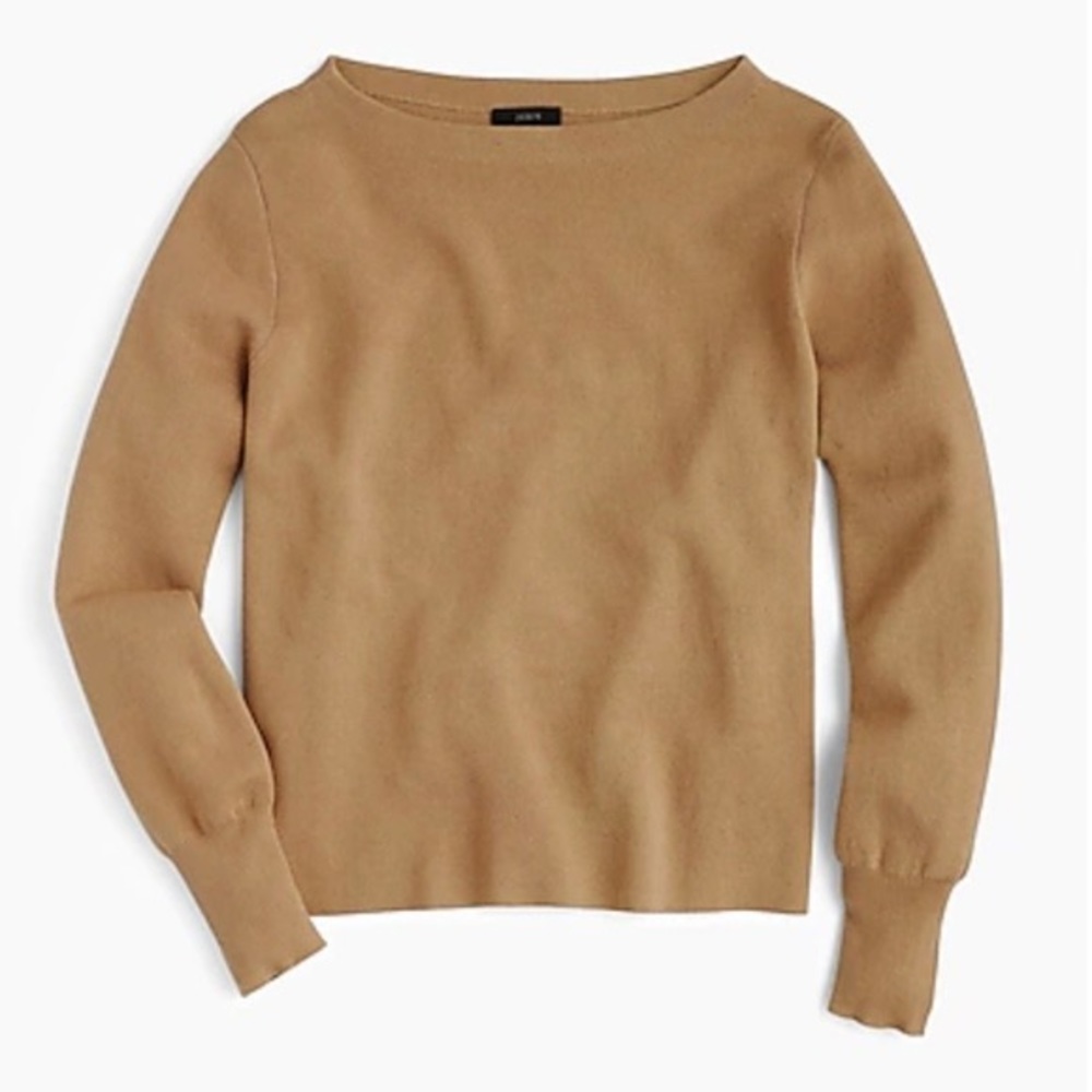 J.Crew Subtle Boatneck Sweater H2779 Khaki NWOT